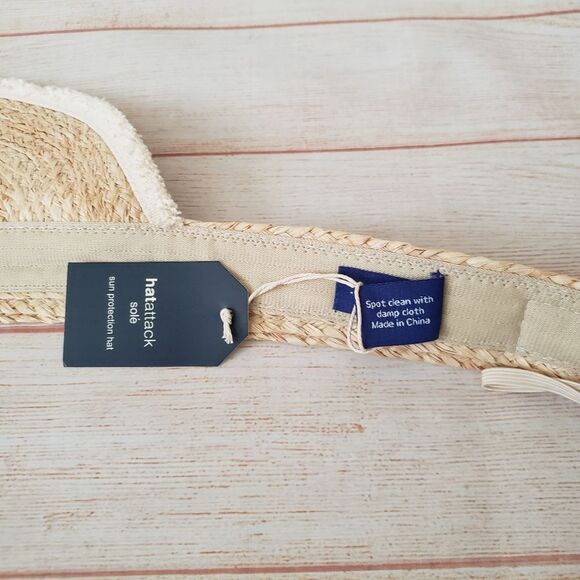 Hat Attack Pocket Visor Woven Rafia Adjustable Women's One Size Natural Summer - Picture 12 of 15